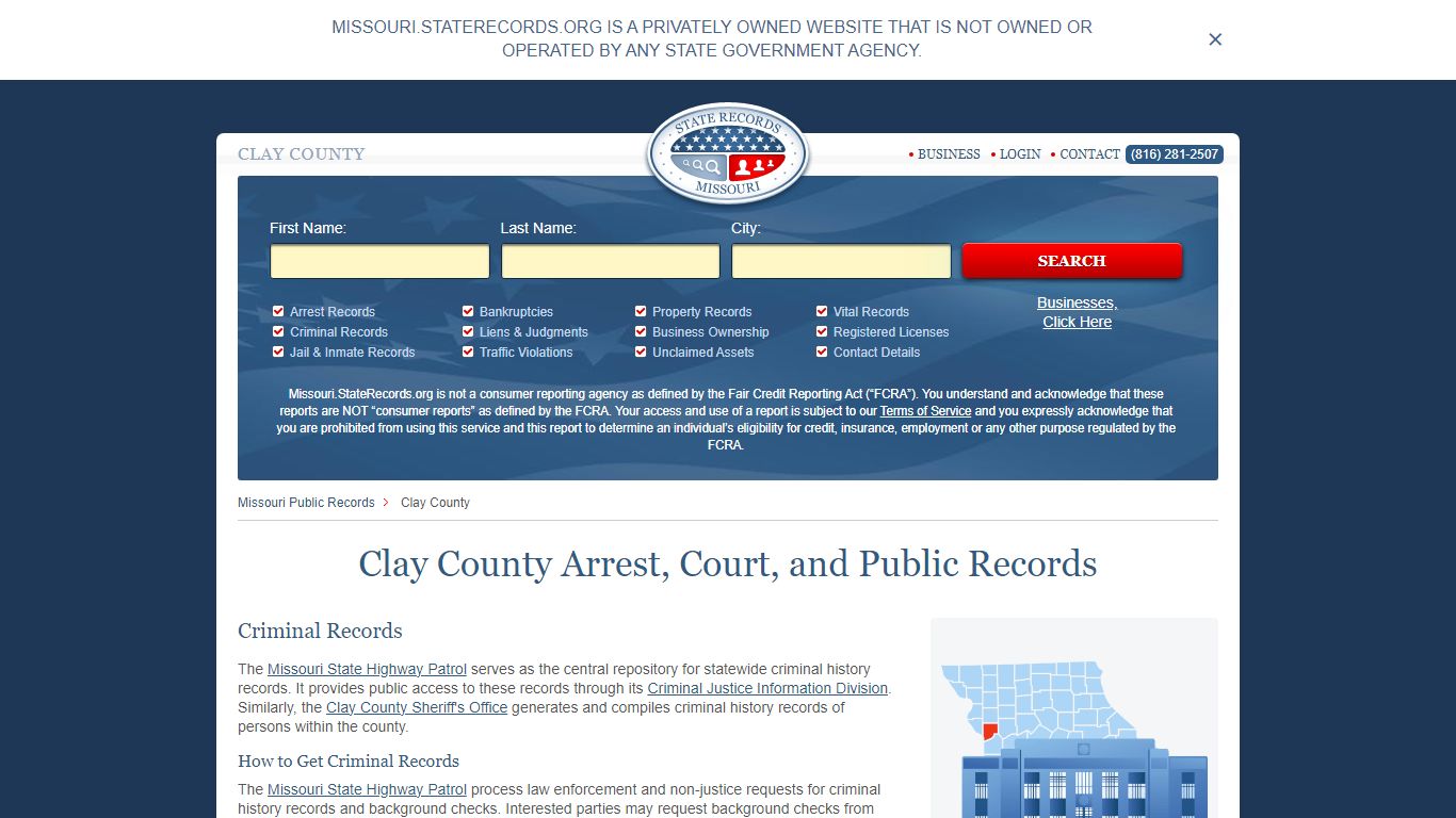 Clay County Arrest, Court, and Public Records