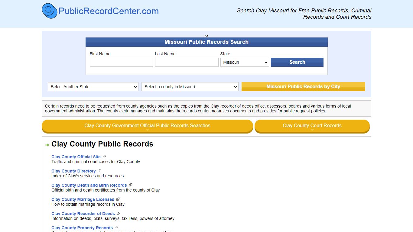 Clay County Missouri Free Public Records - Court Records - Criminal Records